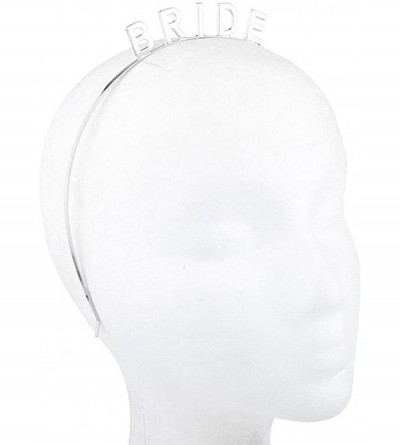 Headbands Bride Bridal Shower Bachelorette Party Crown Headband - Silver - CU1859ARWMS $10.72