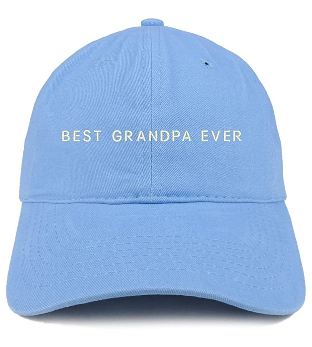 Baseball Caps Best Grandpa Ever Embroidered Soft Cotton Dad Hat - Carolina Blue - CF18EYL25A9 $32.57