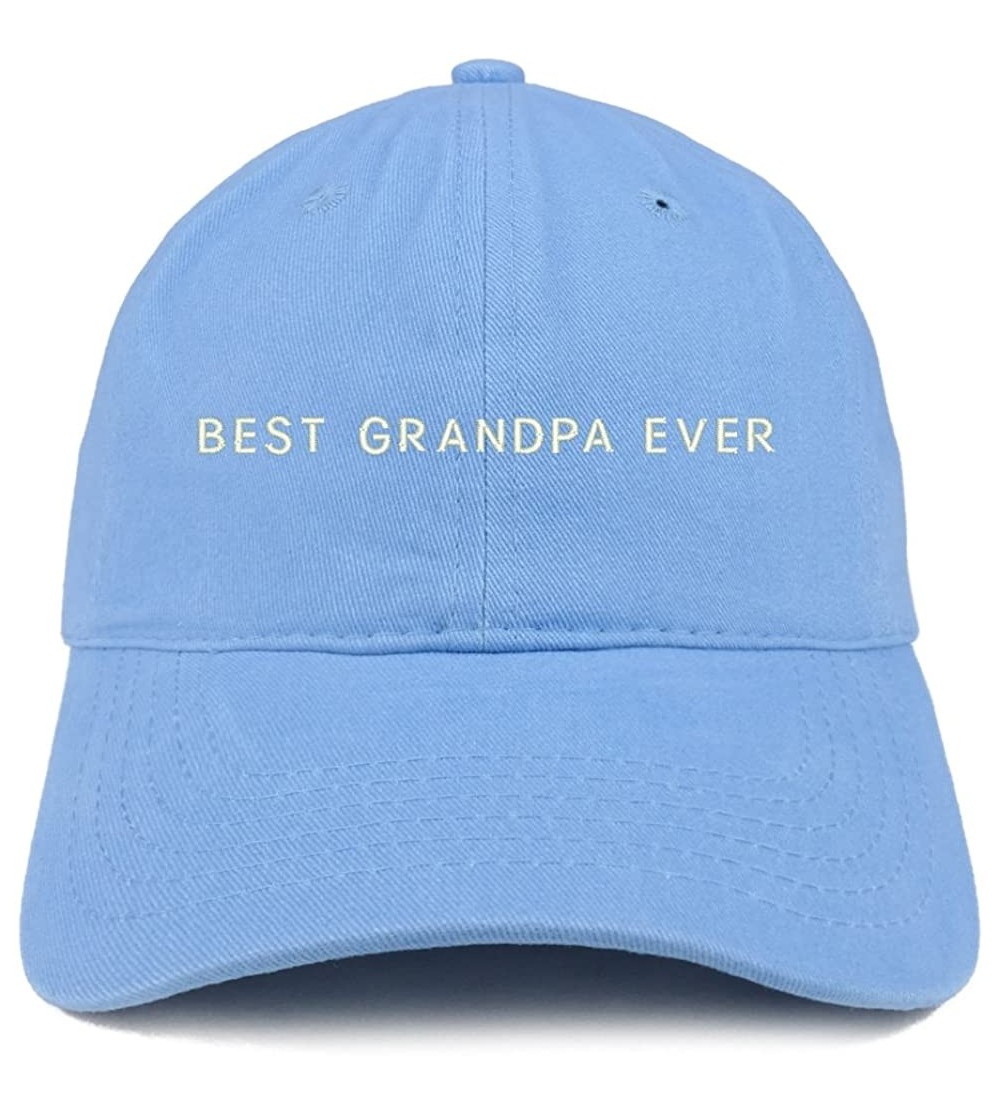 Baseball Caps Best Grandpa Ever Embroidered Soft Cotton Dad Hat - Carolina Blue - CF18EYL25A9 $15.17