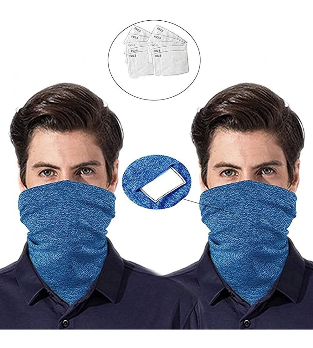 Balaclavas Face Scarf Bandana Men Women Neck Gaiters with Filters for Outdoors Festival Shorts Balaclava Mask (12Pcs) - Blue ...