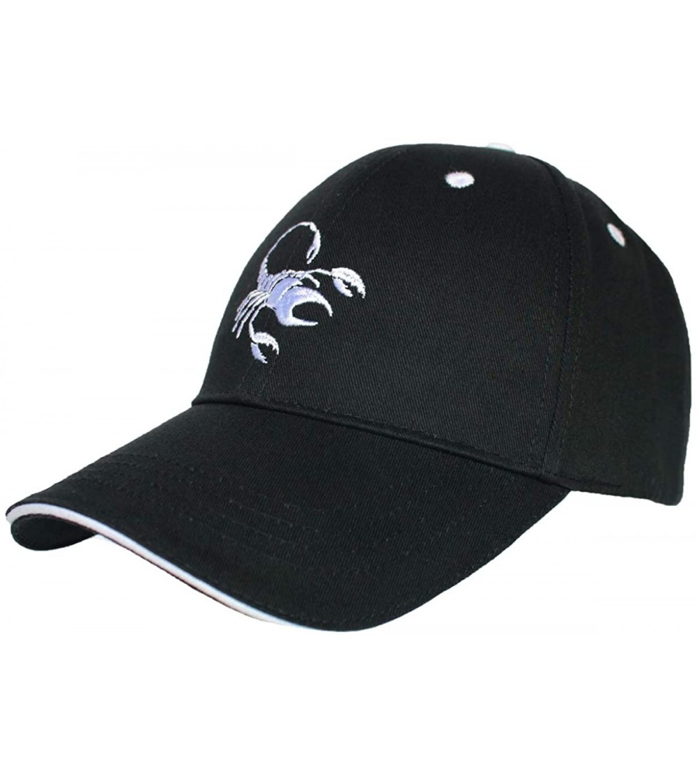 Baseball Caps 100% Cotton Baseball Cap Zodiac Embroidery One Size Fits All for Men and Women - Scorpio/White - CL18IIEG98Y $1...