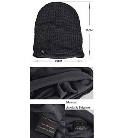 Berets Womens Knit Slouchy Beanie Ribbed Baggy Skull Cap Turban Winter Summer Beret Hat - Comb Black - C9198CIEK66 $14.99