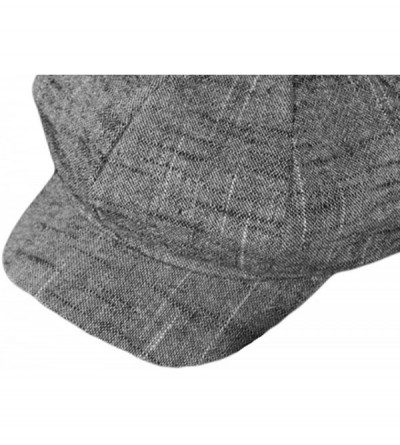 Newsboy Caps Womens Lightweight Cotton Linen Newsboy Cabbie Hat Cap - Grey - CP12MXBQ5GB $12.19
