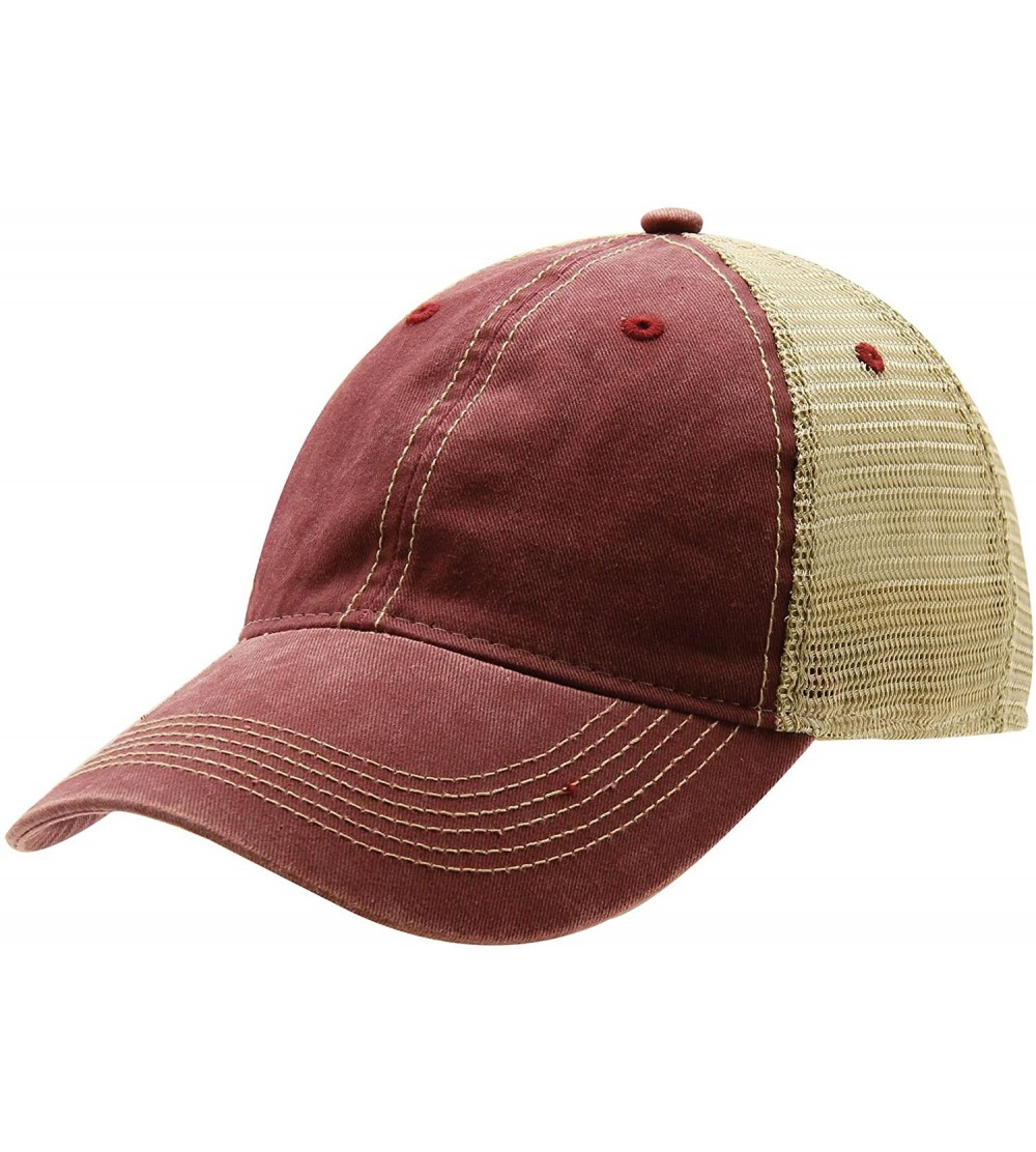 Baseball Caps Womens Legend Vintage Wash Trucker Cap - Burnt Henna/Khaki - CY18E3TX9IY $16.70