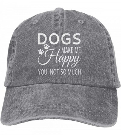Baseball Caps Dogs Make Me Happy You Not So Much Dad Vintage Baseball Cap Denim Hat Mens - Gray - CJ18UXAQWND $30.92
