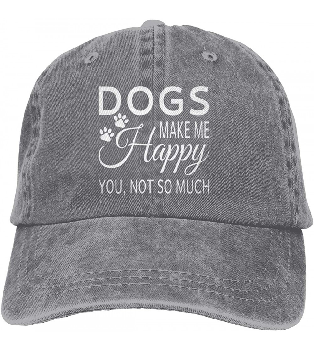 Baseball Caps Dogs Make Me Happy You Not So Much Dad Vintage Baseball Cap Denim Hat Mens - Gray - CJ18UXAQWND $12.45