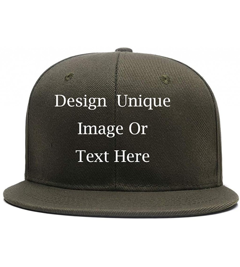 Baseball Caps Men Women Custom Flat Visor Snaoback Hat Graphic Print Design Adjustable Baseball Caps - Hunter Green - C718HCR...