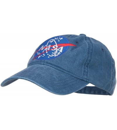 Baseball Caps Lunar Landing NASA Patched Washed Cap - Navy - C01208E80WJ $20.09