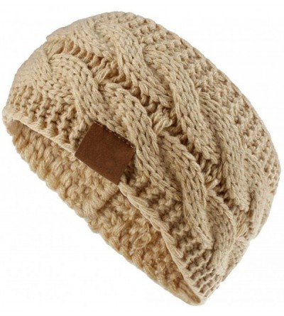 Headbands Soft Elastic Wool Knit Winter Headband Women Fashion Wide Stretch Hair Band Headwear - Camel - CZ1943LU5MI $12.17