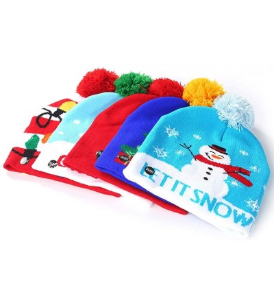 Baseball Caps FarJing Ugly LED Christmas Hat-Unisex Novelty Colorful Light-up Stylish Knitted Sweater Xmas Party Beanie Cap -...