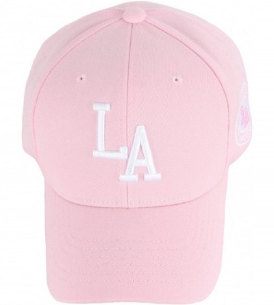 Baseball Caps New LA Embroidery Los Angeles Patch Major Ball Cap Baseball Hat Truckers - Pink - CG1836992NG $20.41