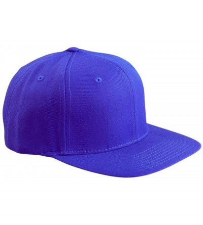 Baseball Caps Unisex Adult 6089 6-Panel Structured Flat Visor Classic Snapback - Royal - C411MLEJNGH $9.77