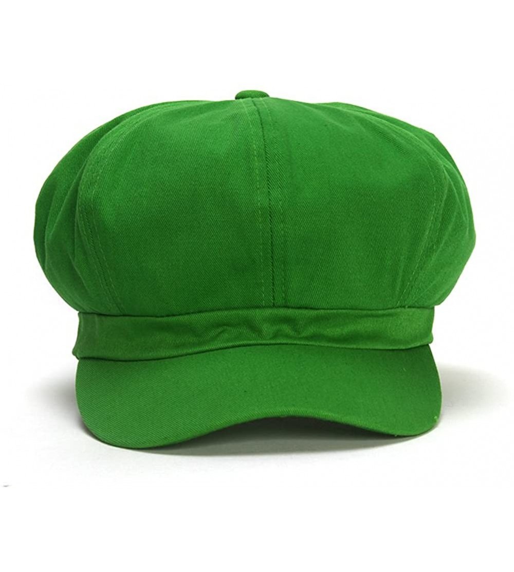 Newsboy Caps Cotton Elastic Newsboy Cap - Green - CF11ZCE3PNF $8.87