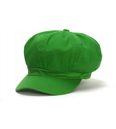 Newsboy Caps Cotton Elastic Newsboy Cap - Green - CF11ZCE3PNF $8.87