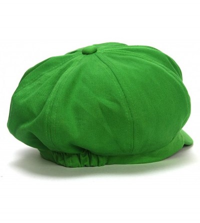 Newsboy Caps Cotton Elastic Newsboy Cap - Green - CF11ZCE3PNF $8.87