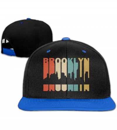 Baseball Caps Women Mens Retro Style Brooklyn Silhouette Adjustable Hip-Hop Caps Trucker Cap - Royalblue - CS18KW0HDG2 $19.60