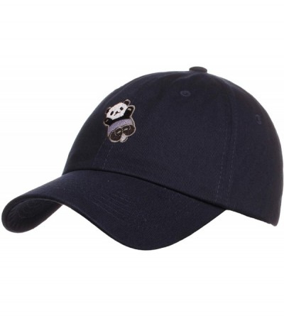 Baseball Caps Embroidery Classic Cotton Baseball Dad Hat Cap Various Design - Panda Navy - CC12NFE1QP7 $28.31