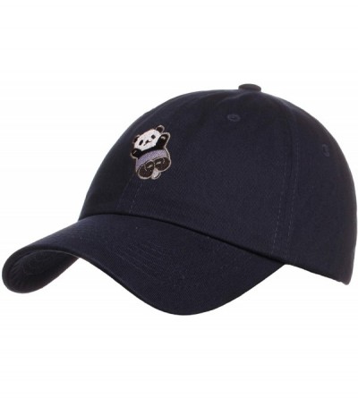 Baseball Caps Embroidery Classic Cotton Baseball Dad Hat Cap Various Design - Panda Navy - CC12NFE1QP7 $12.47