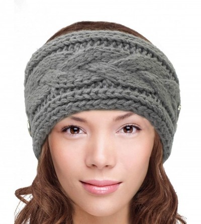 Headbands Women's Winter Knit Headband - Button - Set of 3 - CQ18NXR222C $18.24