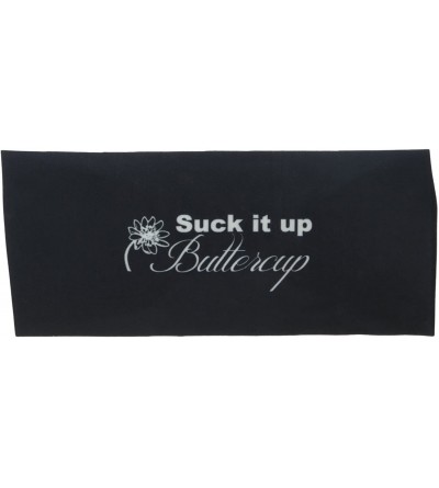 Headbands Suck It Up Buttercup" Moisture Wicking 4" Headband - Black/White - C811MB42Y31 $11.40