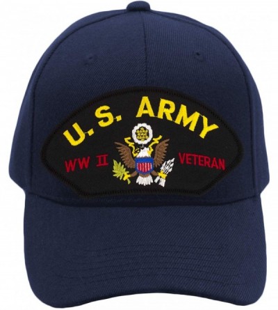 Baseball Caps US Army - World War II Veteran Hat/Ballcap Adjustable One Size Fits Most - Navy Blue - CV18NGCY5DR $42.81