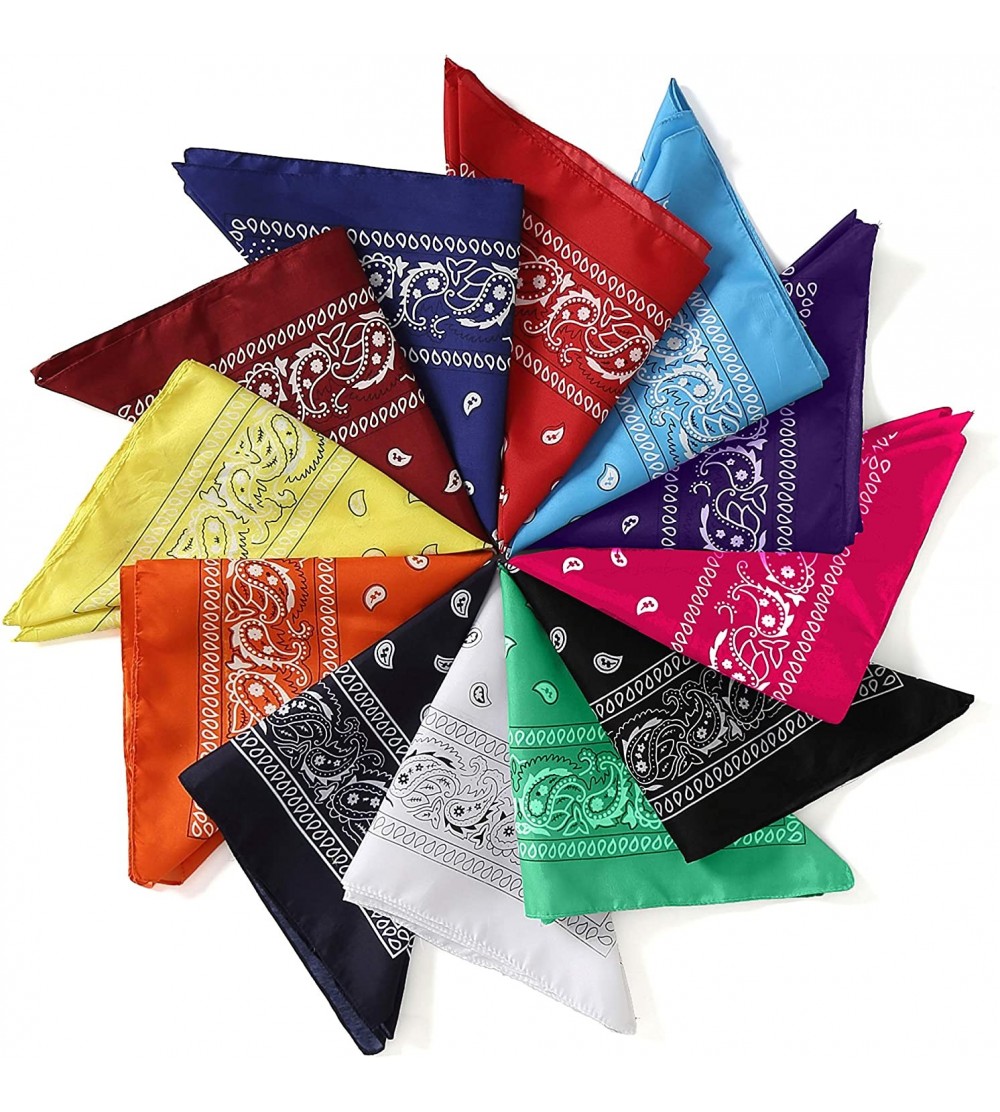 Balaclavas 12 Pack Head Wrap Headband One Dozen Print Paisley Cowboy Scarf Bandanas - 12pack / Mix 2 - CU18I9X9RGA $23.21