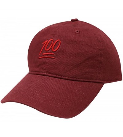 Baseball Caps Emoji 100 Cotton Baseball Dad Caps - Burgundy - CD12MYRWQ2L $14.84