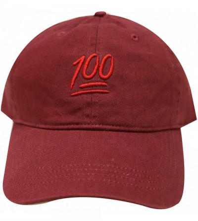 Baseball Caps Emoji 100 Cotton Baseball Dad Caps - Burgundy - CD12MYRWQ2L $14.84