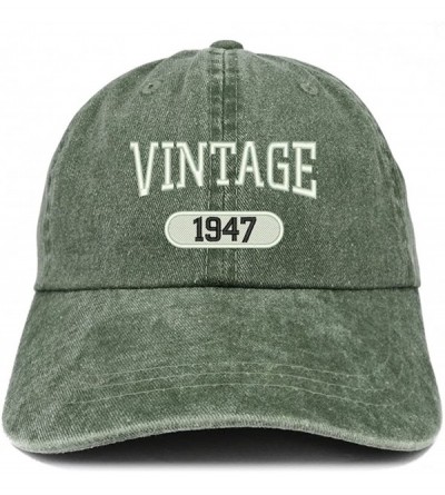 Baseball Caps Vintage 1947 Embroidered 73rd Birthday Soft Crown Washed Cotton Cap - Dark Green - CS180WYU67Y $16.11