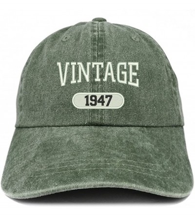 Baseball Caps Vintage 1947 Embroidered 73rd Birthday Soft Crown Washed Cotton Cap - Dark Green - CS180WYU67Y $16.11