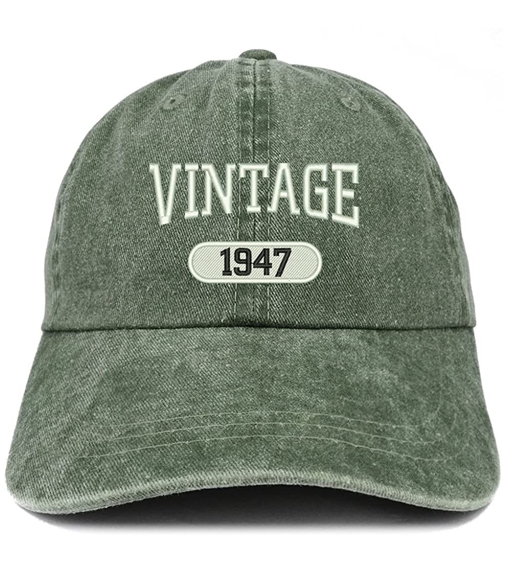 Baseball Caps Vintage 1947 Embroidered 73rd Birthday Soft Crown Washed Cotton Cap - Dark Green - CS180WYU67Y $16.11