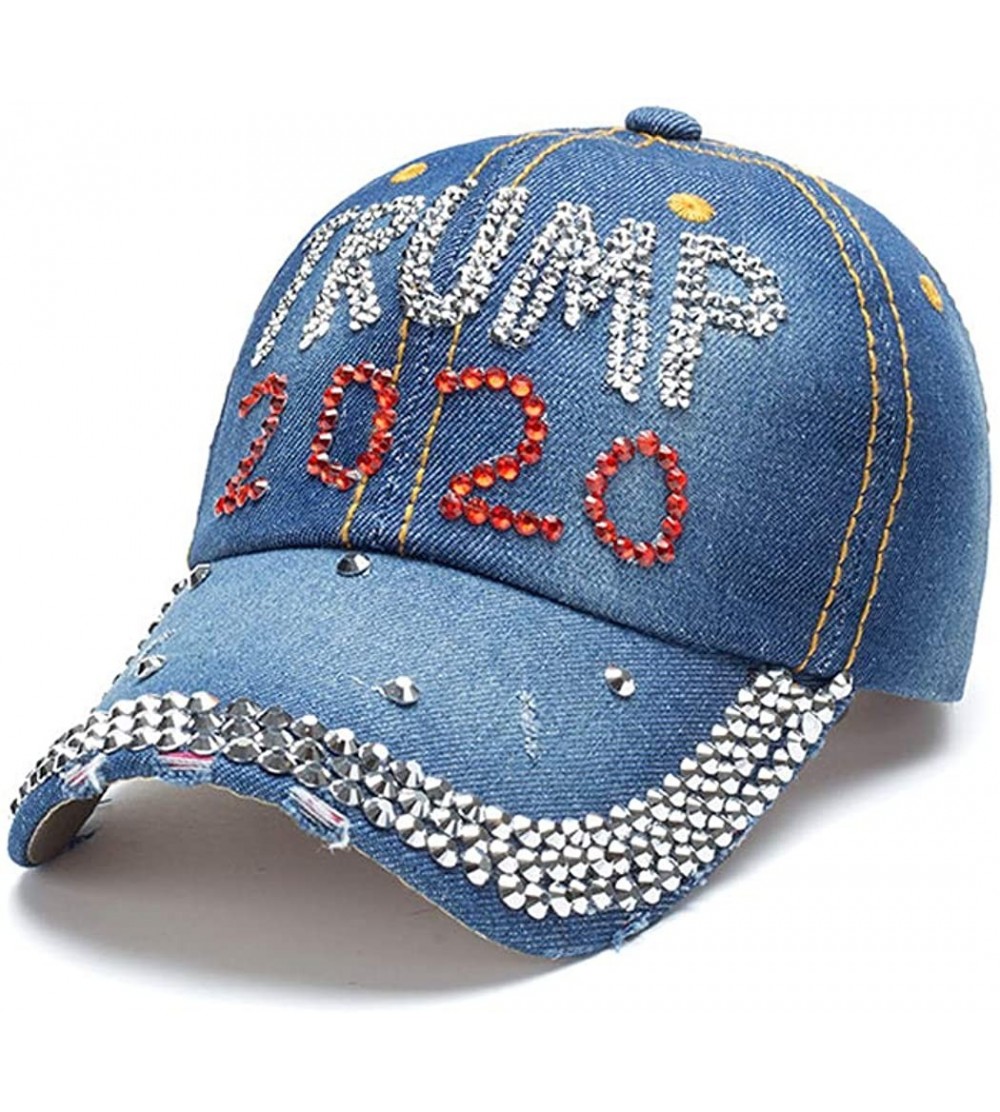 Baseball Caps Trump 2020 hat Keep America Great Hat 2020 USA Baseball Cap Rhinestone hat - A - CD1949MN5E0 $10.52