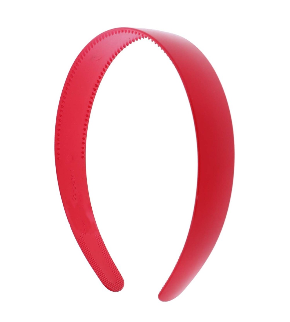 Headbands Red 1 Inch Plastic Hard Headband with Teeth Head band Women Girls (Motique Accessories) - Red - CM11OSJL5I7 $9.26