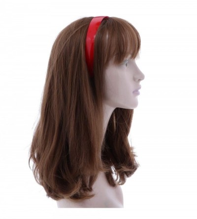 Headbands Red 1 Inch Plastic Hard Headband with Teeth Head band Women Girls (Motique Accessories) - Red - CM11OSJL5I7 $9.26
