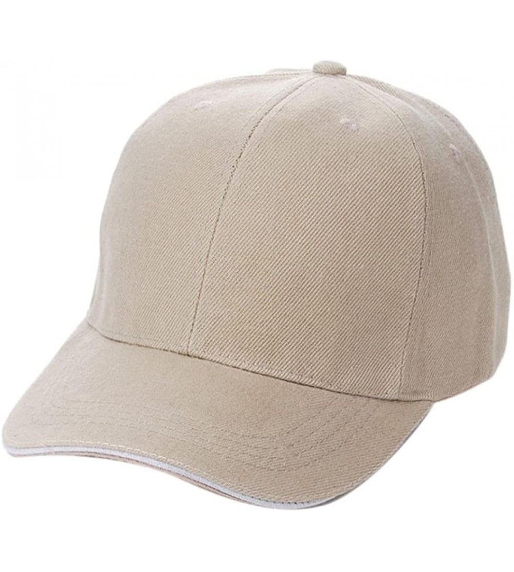 Baseball Caps Plain Baseball Sport Cap Blank Curved Visor Hat Solid Color Adjustable - A - CZ12IC9LZUB $8.81