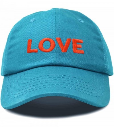 Skullies & Beanies Custom Embroidered Hats Dad Caps Love Stitched Logo Hat - Teal - CE18M7X0C7S $9.73