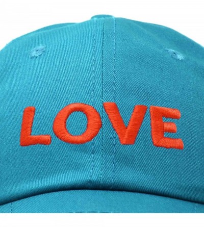 Skullies & Beanies Custom Embroidered Hats Dad Caps Love Stitched Logo Hat - Teal - CE18M7X0C7S $9.73