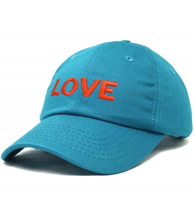 Skullies & Beanies Custom Embroidered Hats Dad Caps Love Stitched Logo Hat - Teal - CE18M7X0C7S $9.73