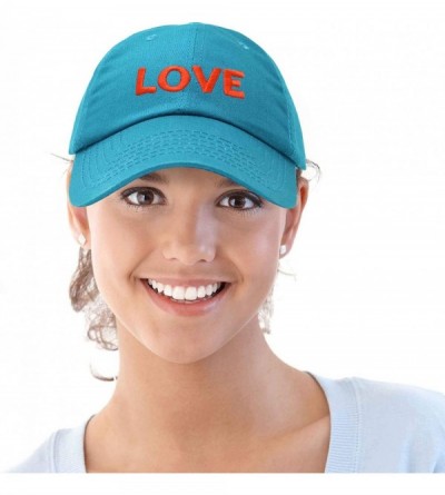 Skullies & Beanies Custom Embroidered Hats Dad Caps Love Stitched Logo Hat - Teal - CE18M7X0C7S $9.73