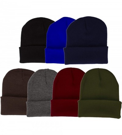 Skullies & Beanies 7 Pack Beanie Hats Assorted Colors Long Skull Caps - Pack D - CF19287RI5G $16.69