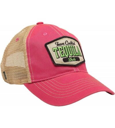 Baseball Caps Tequila Shots Mesh Trucker Hat - Pink Hat (Black w/Lime Green) - CE11MV3WJRD $59.73