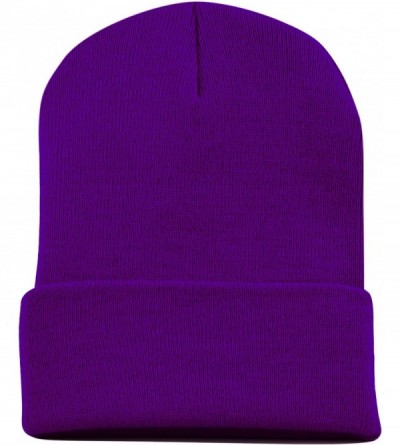 Skullies & Beanies 1300 Winter Unisex Plain Ski Beanie Knit Skull Hat - Purple - C51272PCDNJ $8.69