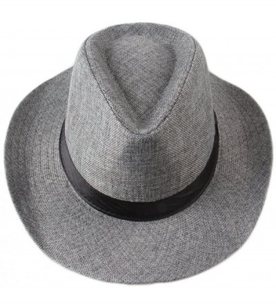 Cowboy Hats Men's Classic Cowboy Hats Trilby Fedoras - Grey - CX11XTJEZBV $21.50