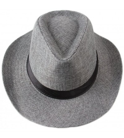 Cowboy Hats Men's Classic Cowboy Hats Trilby Fedoras - Grey - CX11XTJEZBV $9.55