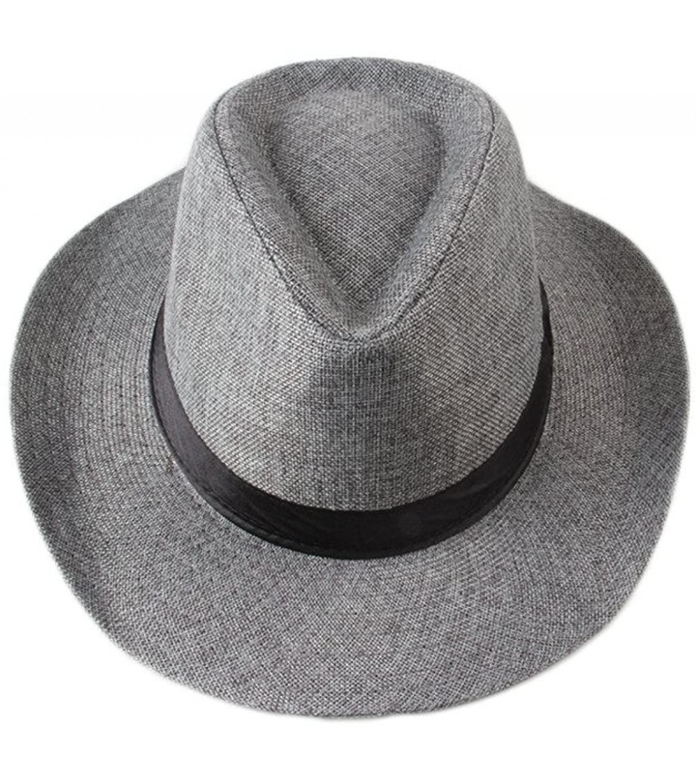 Cowboy Hats Men's Classic Cowboy Hats Trilby Fedoras - Grey - CX11XTJEZBV $9.55