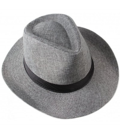 Cowboy Hats Men's Classic Cowboy Hats Trilby Fedoras - Grey - CX11XTJEZBV $9.55