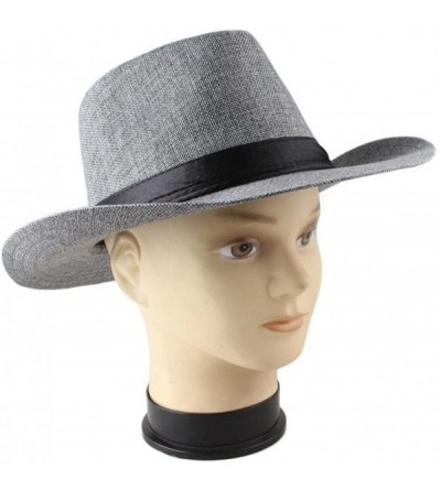 Cowboy Hats Men's Classic Cowboy Hats Trilby Fedoras - Grey - CX11XTJEZBV $9.55