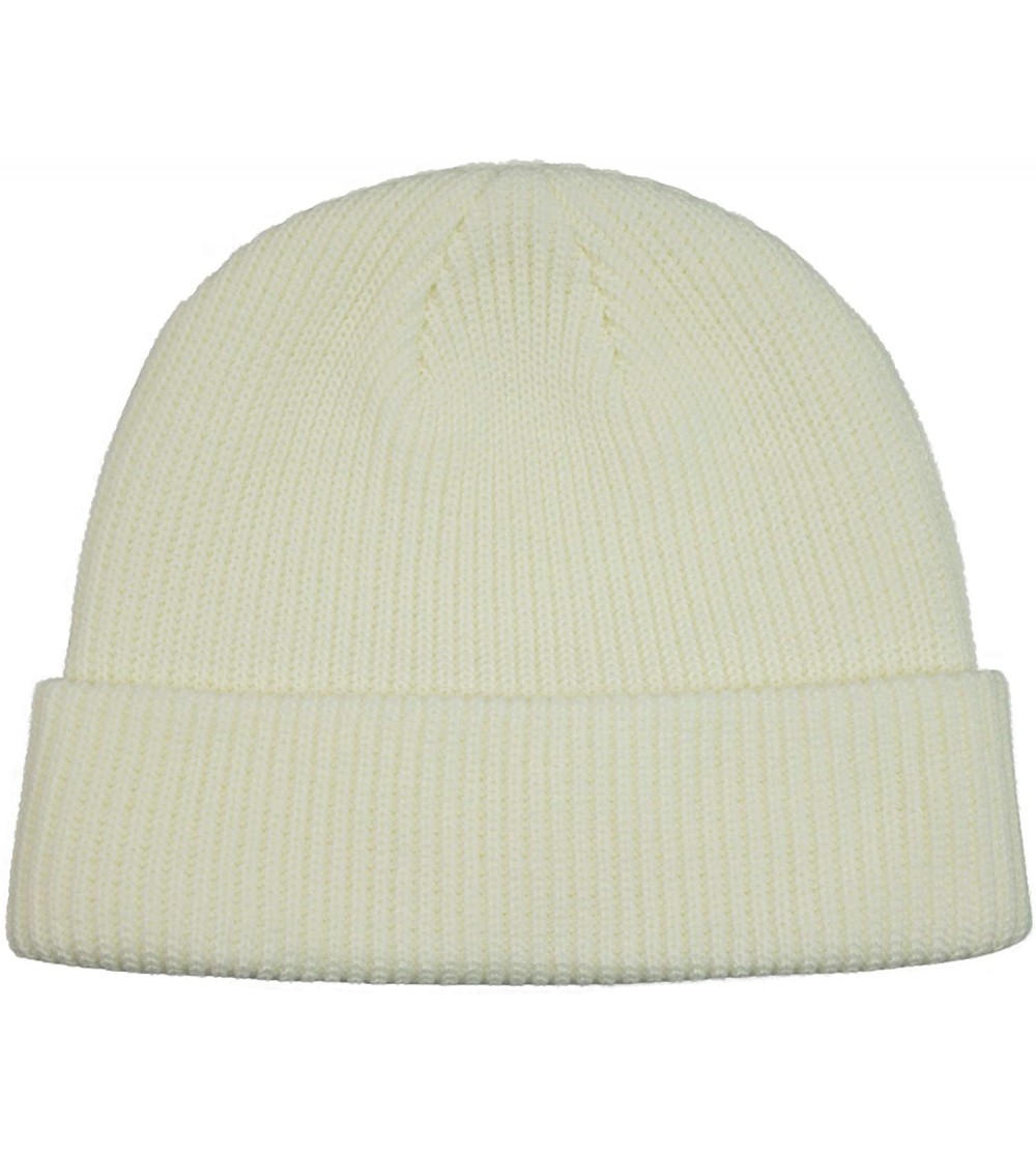 Skullies & Beanies Classic Men's Warm Winter Hats Acrylic Knit Cuff Beanie Cap Daily Beanie Hat - Beige - CW18XA8CEXD $12.32