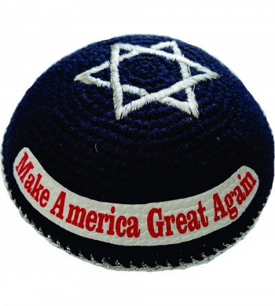 Skullies & Beanies Make America Great Again - Dark Blue Silver Star Kippah Yarmulke Kippot Skull Cap kipa 17 cm (6.6 inch) - ...