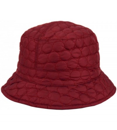 Rain Hats Foldable Water Repellent Quilted Rain Hat w/ Adjustable Drawstring- Bucket Cap - Burgundy - CB12O7KKD5U $13.30